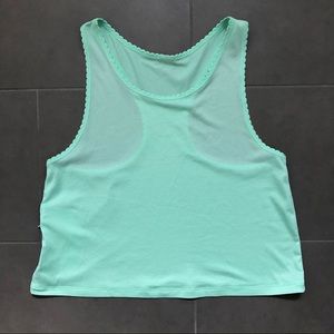 Lorna Jane Crop Scallop Racerback Teal
